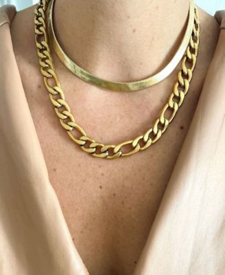 Gold 2-Piece Chunky Chain Necklace Set
