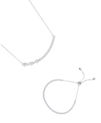 Silver 2-Piece Curved Bar and Tennis Set