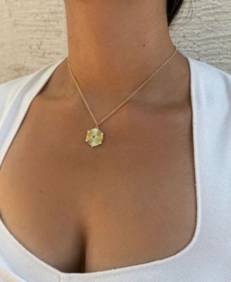 Gold 2-Piece Curved Bar and Pendant Necklace Set