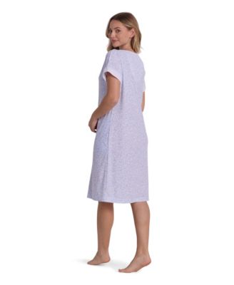 Women's Printed Short-Sleeve V-Neck Robe