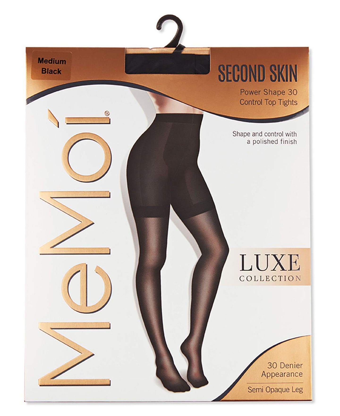 Женские колготки MeMoi Second Skin Power Shape 30 Semi Opaque Control Top Pantyhose, цвет: Чёрный — фото 4