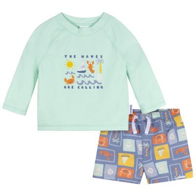 Baby Boys 2-Piece Rash guard and Trunks Set