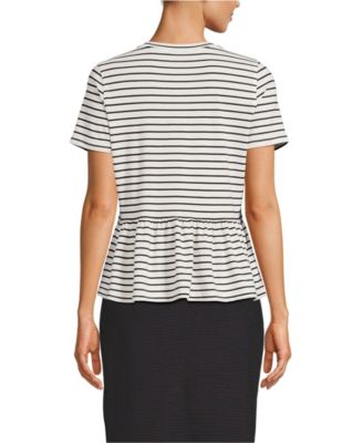 Women's Short Sleeve Lightweight Jersey Crew Neck Peplum Tee