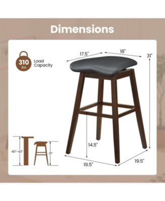 Set of 2 Swivel Bar Stools 31'' Bar Chairs w/ Padded Contoured Seat and Footrest