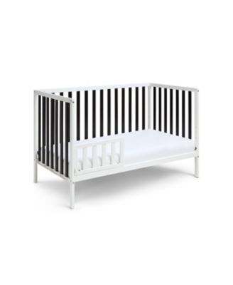 White Black Convertible Wood Crib 3 Adjustable Mattress Heights Toddler Bed
