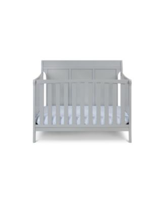 4 in 1 Modern Sleigh Convertible Crib Gray Solid Wood Adjustable Mattress Height