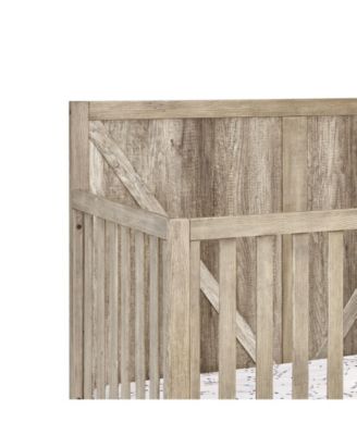 4 in 1 Convertible Solid Wood Crib Vintage Chestnut Industrial Farmhouse Style