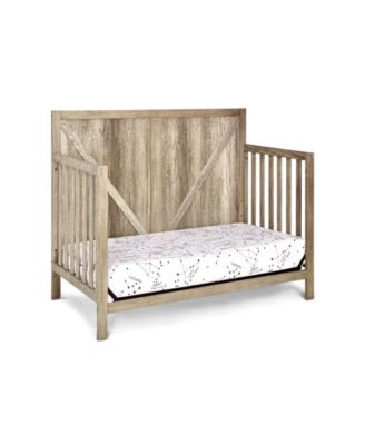 4 in 1 Convertible Solid Wood Crib Vintage Chestnut Industrial Farmhouse Style