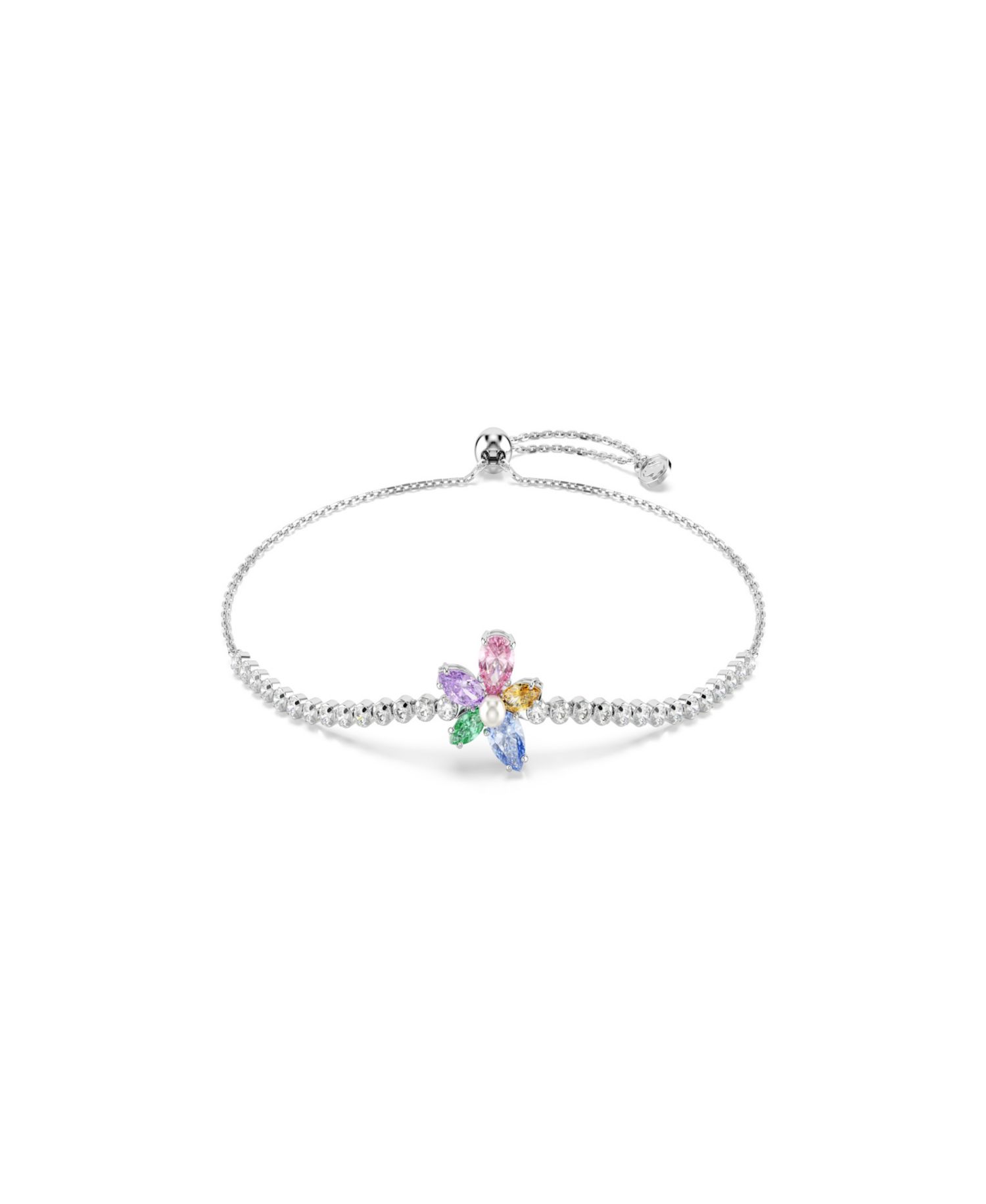 Ariana Grande x Mixed Cuts, Flower, Multicolored, Rhodium-Plated Bracelet