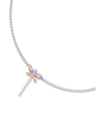 Ariana Grande x Y Necklace, Mixed Cuts, Dragonfly, Multicolored, Rhodium Plated