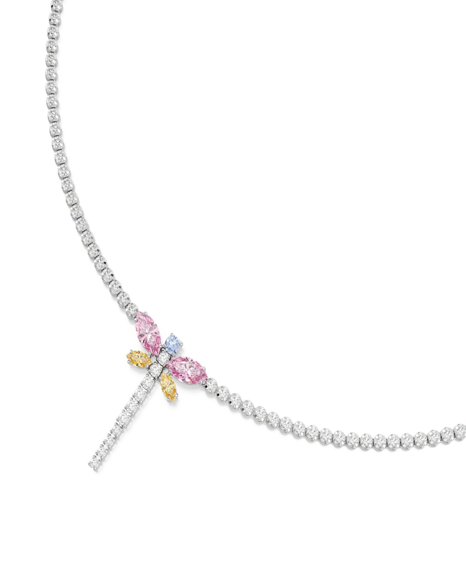 Ariana Grande x Mixed Cuts, Dragonfly, Multicolored, Rhodium-Plated Y Necklace