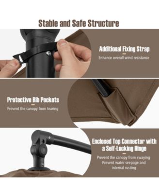 10 ft Offset Hanging Patio Cantilever Umbrella with Tilt