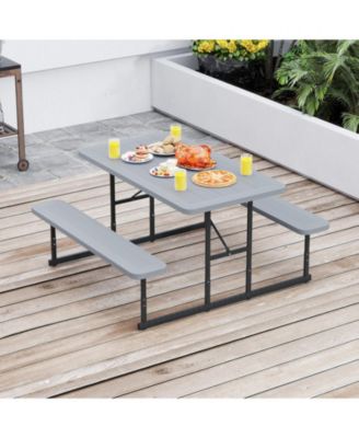 Outdoor Picnic Table Bench Set for Two to Four People
