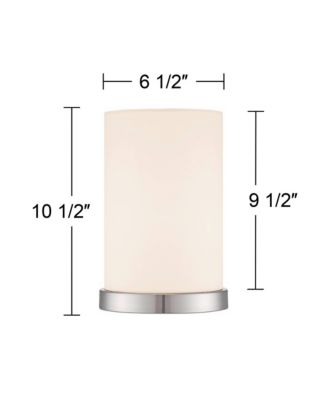 Modern Desk Table Lamp High Silver Metal Fabric Cylinder Shade for Bedroom Bedside Office
