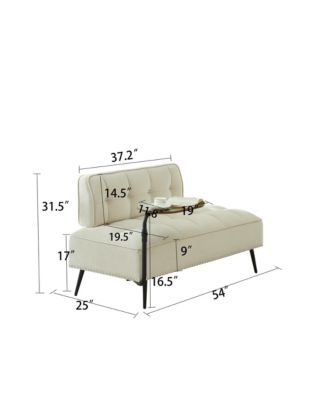 2-Seater Loveseat Sofa - 54" Velvet Upholstered Couch with Rotating Side Table and Memory Foam for Home, Bedroom