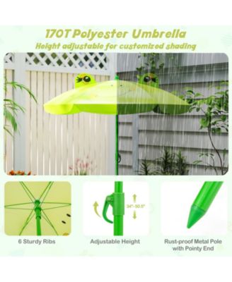 4 Piece Kids Picnic Set with Folding Chairs and Umbrella