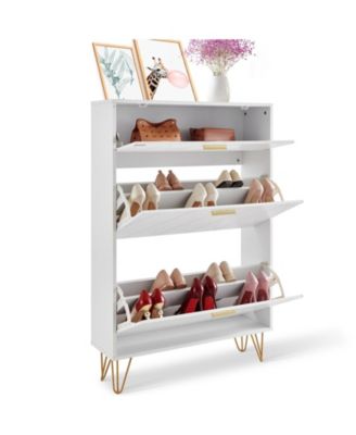 Shoe Cabinet with 3 Flip Drawers, Entryway Shoe Storage Organizer for Living Room