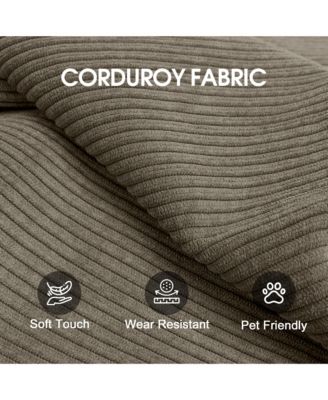 78.8" Corduroy Convertible Sofa Bed, 2-Seater Loveseat Sleeper with Pillow Back, Boneless Modular Sectional for Living Room