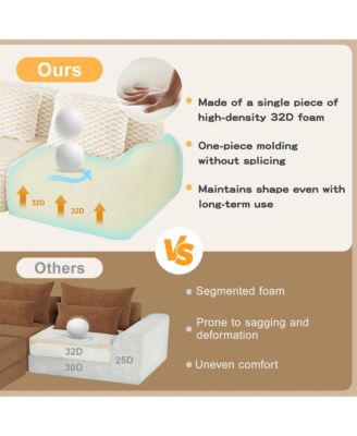 82" Modern Modular Sofa, Soft Flannelette 2-Seater Couch with Deep Seat and Anti-Slip Base for Living Room