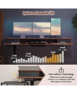 Height Adjustable Electric Standing Desk with 2 Drawers