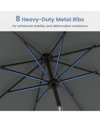 Solar Patio Umbrella with Flowing LED Lights and Tilt