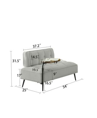 Loveseat Sofa - 54" Velvet Upholstered 2-Seater Couch with Rotating Side Table and Memory Foam for Living Room, Bedroom