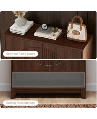 6-Tier Wooden Shoe Cabinet with Doors, Freestanding Shoe Storage Organizer with Adjustable Shelves, Holds Up to 24 Pairs