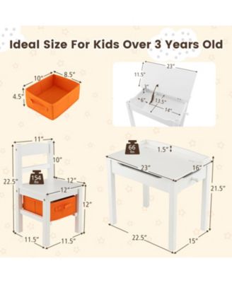 Flip-Top Kids Activity Table and Chair Set with Hidden Storage