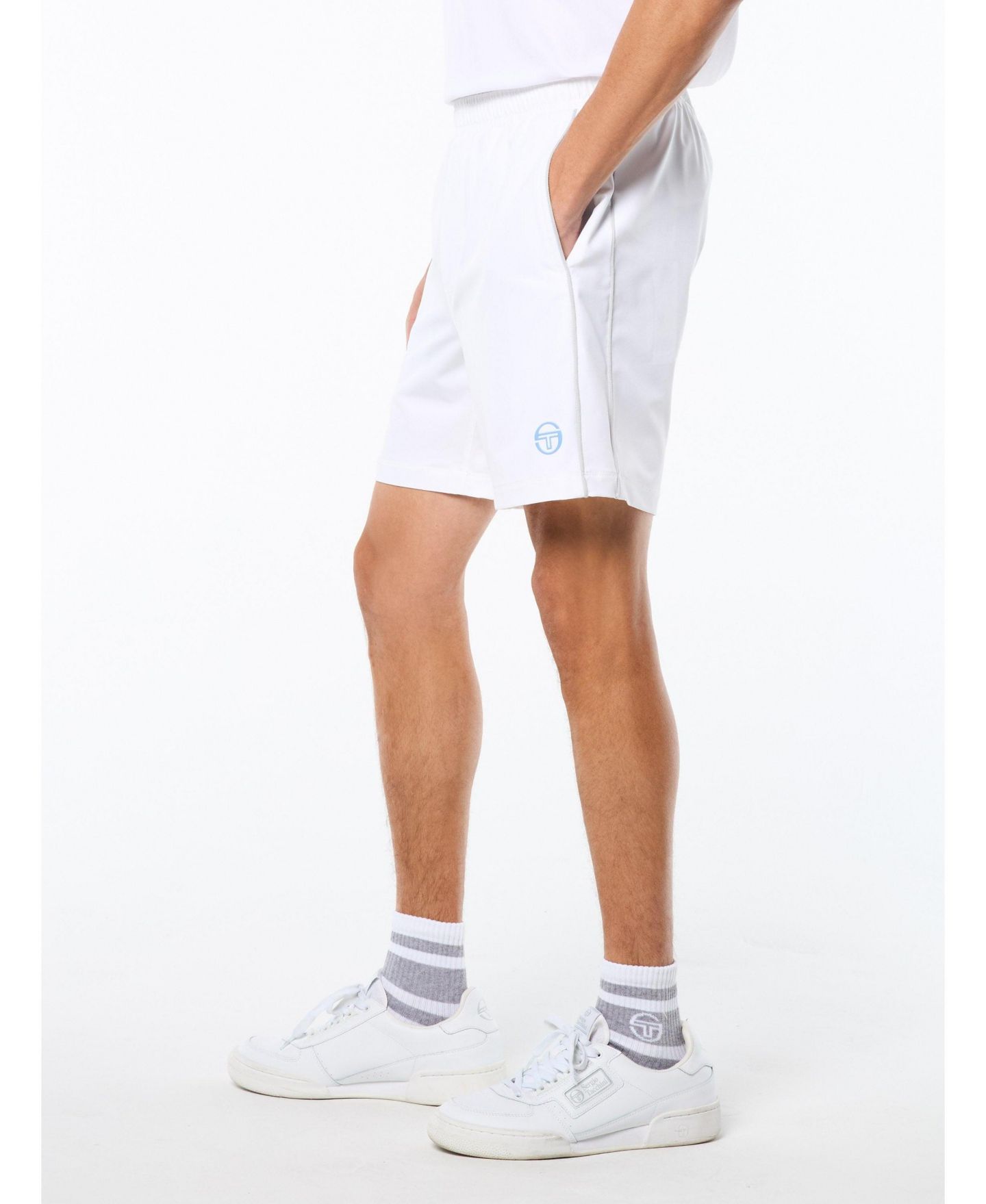 Мужские шорты Sergio Tacchini Racchetto Short, 6.5" inseam, цвет: Яркий белый — фото 2