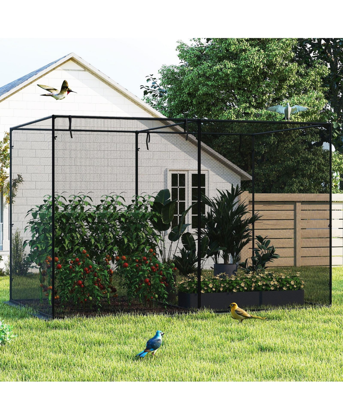 Sugift Crop Cages with Ground Stakes for Garden Plant Support