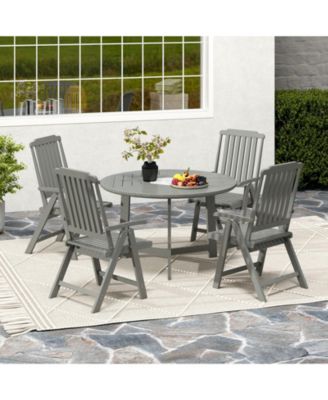Foldable All Weather HDPE Patio Dining Chair with Armrests