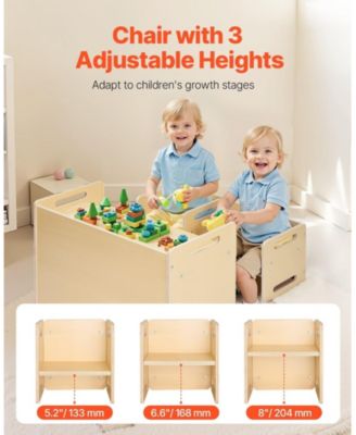 Montessori Weaning Table and Chair Set, Adjustable Height, Wooden for Toddler
