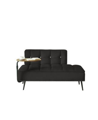 54-Inch Velvet 2-Seater Loveseat Sofa with Swivel Side Table