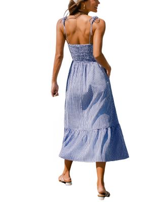 Women's Sweet Like Honey Gingham Maxi Beach Dress