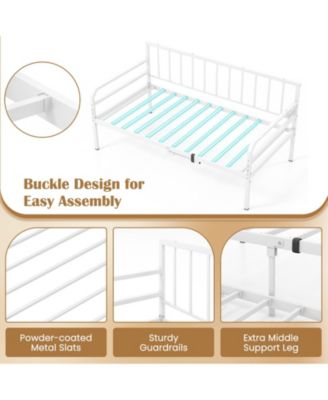 Adjustable Metal Twin Size Daybed with Charging Station and LED Light