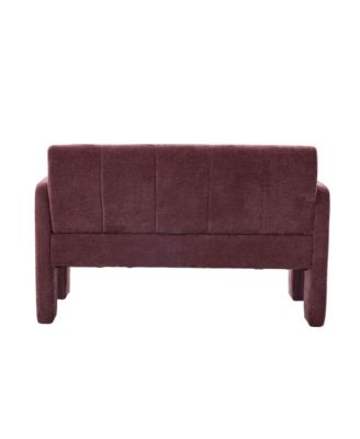 47" Chenille Small Loveseat Sofa, Compact 2 Seater Couch with Deep Seat and Dual Armrests, Upholstered Mini Sofa for Living Room, Apartment