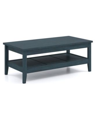 47 in Farmhouse 2-Tier Cocktail Coffee Table with Thickened Top