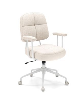 Home Office Chair Leathaire Upholstered Cushioned Back