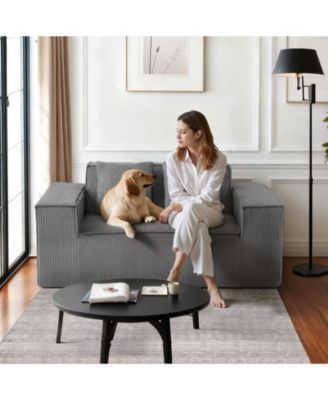  63-Inch 2-Seat Corduroy Loveseat Sofa Couch for Living Room