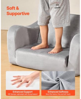 2-in-1 Kids Sofa Foldable Toddler Couch Convertible Chair and Lounger