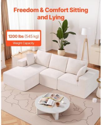 Modular Sectional Sofa, L Shaped with Chaise, Cloud Couch for Living Room