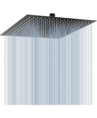 16 Inch Oversize Stainless Steel Rain Shower Head Matte High Pressure Square Rainfall Waterfall Full Body Coverage Universal Ceiling