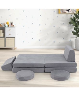 6 Piece Modular Kids Play Couch Set with Washable Covers