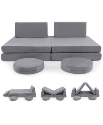 6 Piece Modular Kids Play Couch Set with Washable Covers