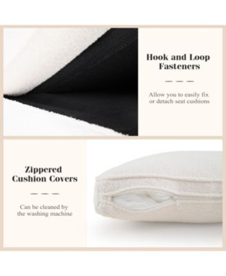 Upholstered Three Seat Sofa with Plush Back Cushions