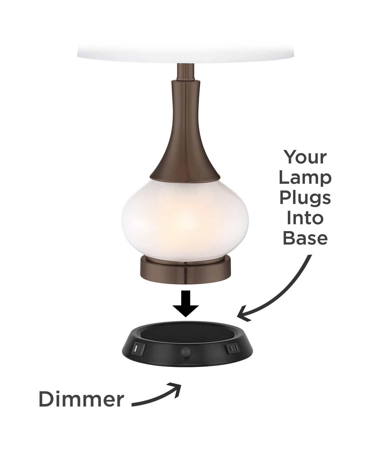Regency Hill Auburn Rustic Farmhouse Table Lamp 25" High Bronze Hammered with Dimmable Usb Workstation Base Linen Empire Shade for Living Room