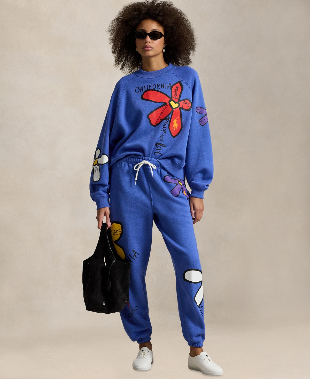 Polo Ralph Lauren Women's Floral Graphic High-Rise Tapered Sweatpants