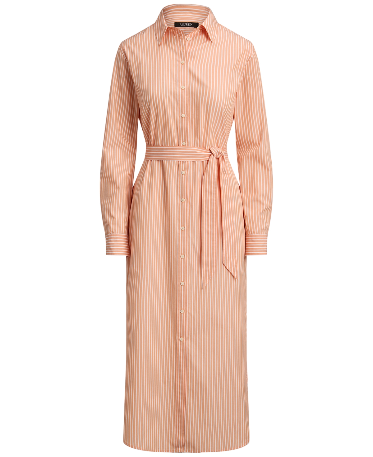 Lauren Ralph Petite Button-Down Striped End-On-End Shirt Dress