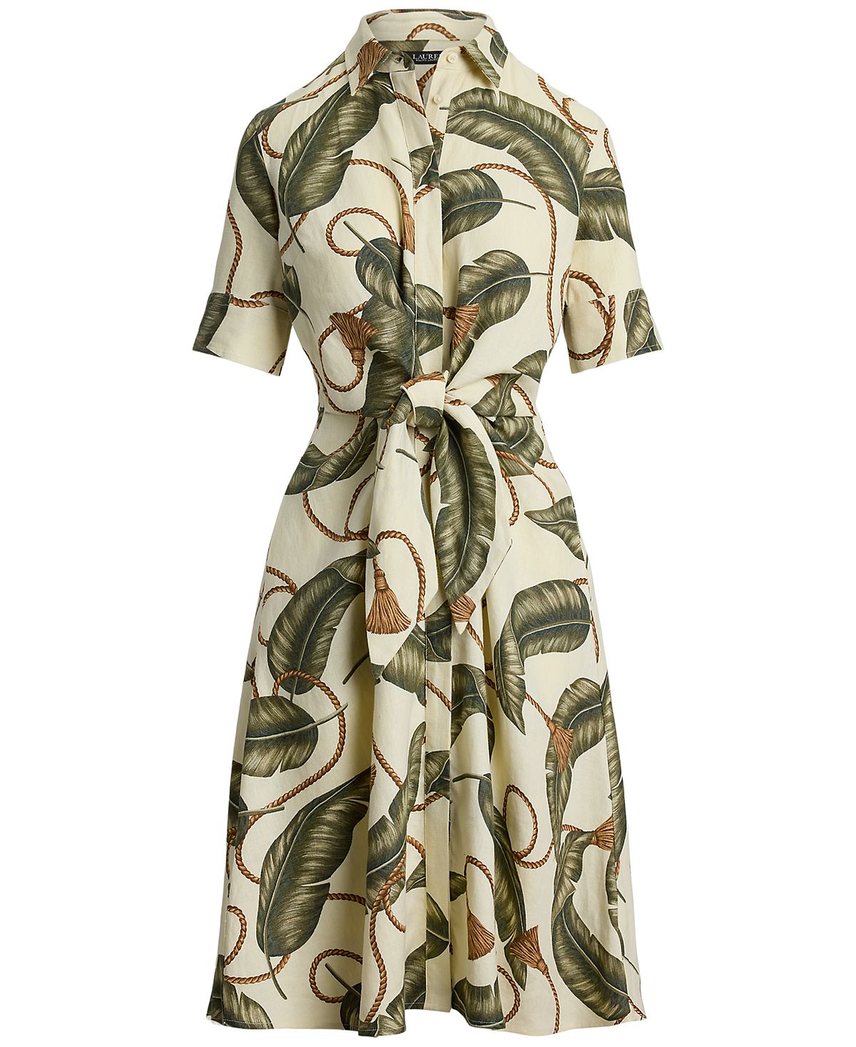 Lauren Ralph Lauren Women's Point Collar Linen Shirt Dress view 6 — MAYCSS fashion products