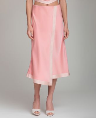 Women's Asymmetrical Wrap Midi Skirt